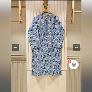 AGHA NOOR Floral Blue Dress
